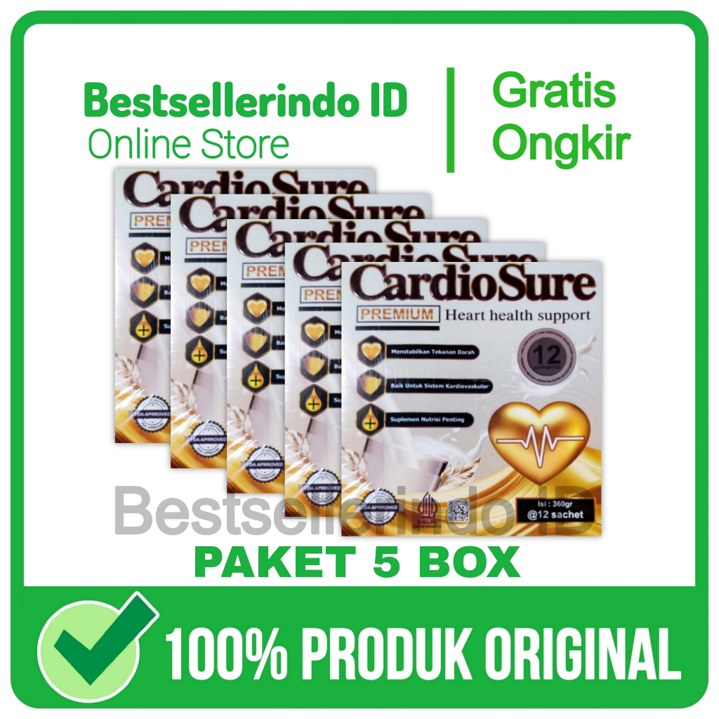 

5 Box Cardiosure Susu Obat Hipertensi Kolestrol & Asam Urat Original Asli