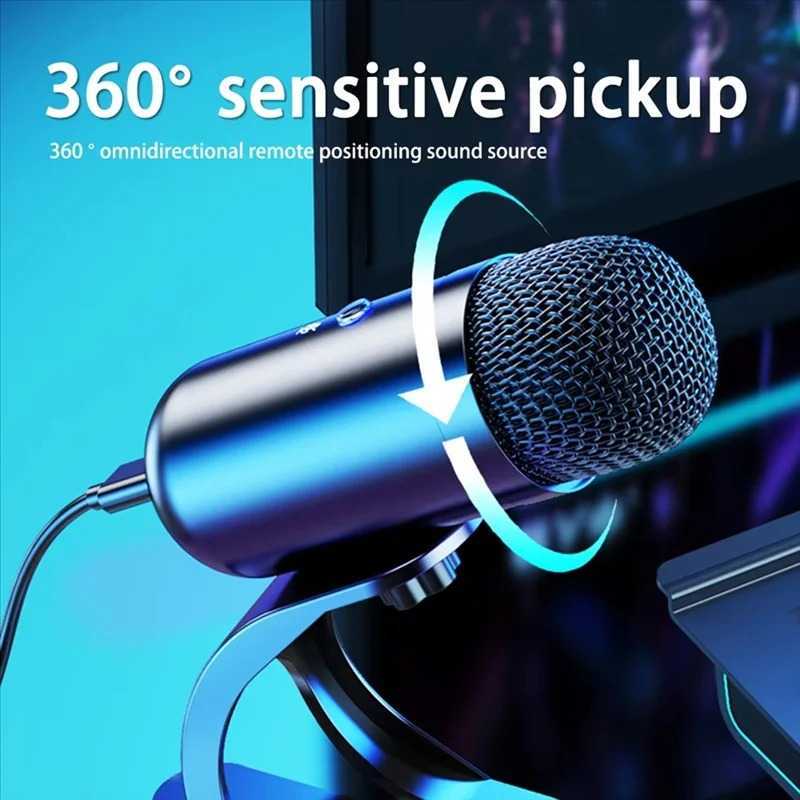 Mic Podcast Kondenser USB K6 – Mikrofon Streaming Zoom Voice Over Stand + Mute Button