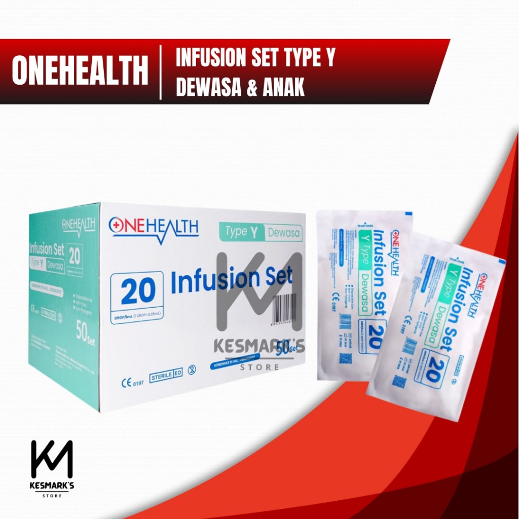 Onehealth Infus Set Y Infusion Lengkap Type Y Jarum Infus Anak Dewasa 1 Box isi 50 Pcs
