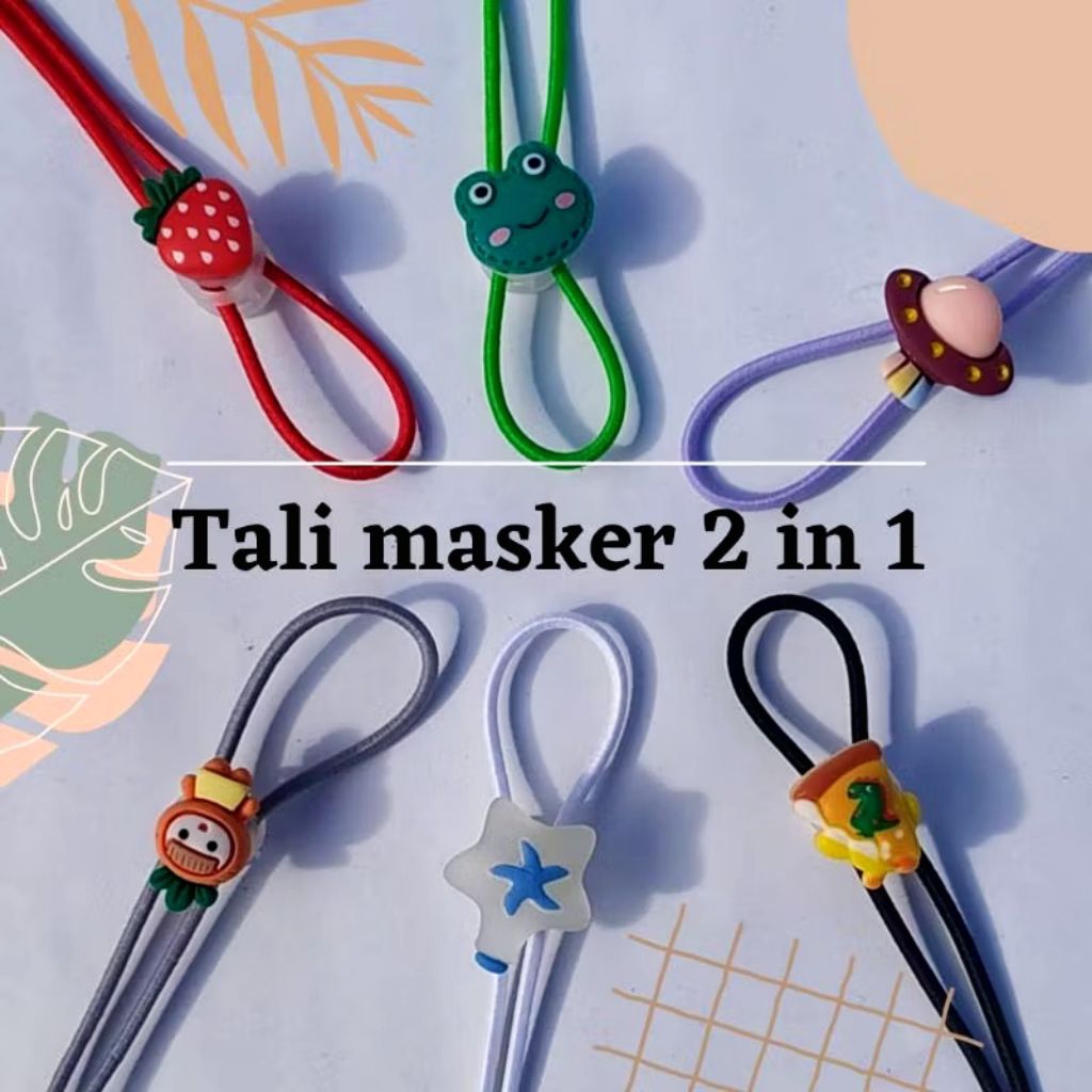 TALI MASKER 2 IN 1 | STRAP MASKER RESIN + PENGAIT PLASTIK | KALUNG MASKER CANTIK & PRAKTIS