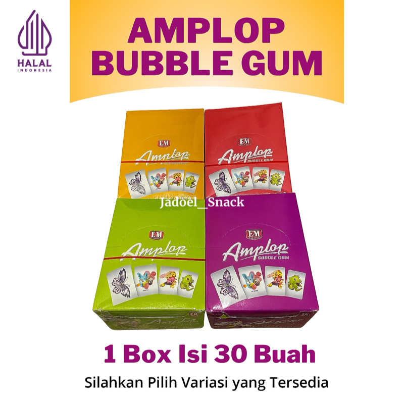 

[GROSIR] Permen Karet Amplop DSM 30 x 10gr – Rasa Anggur, Apel, Jeruk, Stroberi + BONUS Tatto 3D | Jadoel_Snack