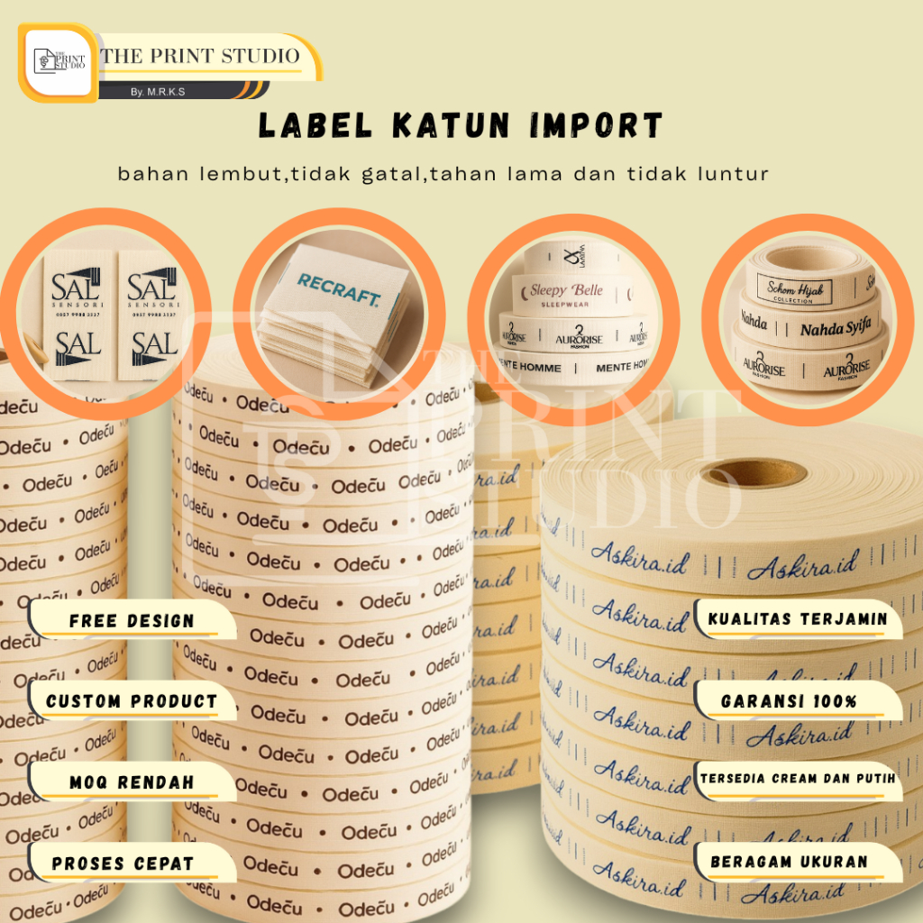 

Label Katun Piterban | label baju Anak | Bahan Lembut Import • Free Design • 15meter