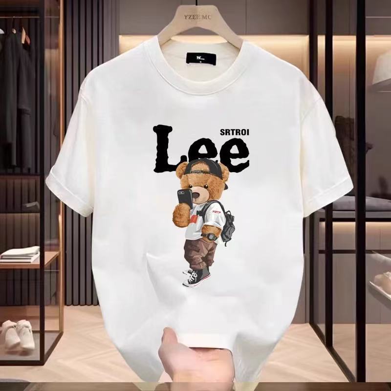 Beruang cetak Beruang kecil BerBeruangtinggi jalan Amerika BerBeruanglengan pendek kapas t-shirt len