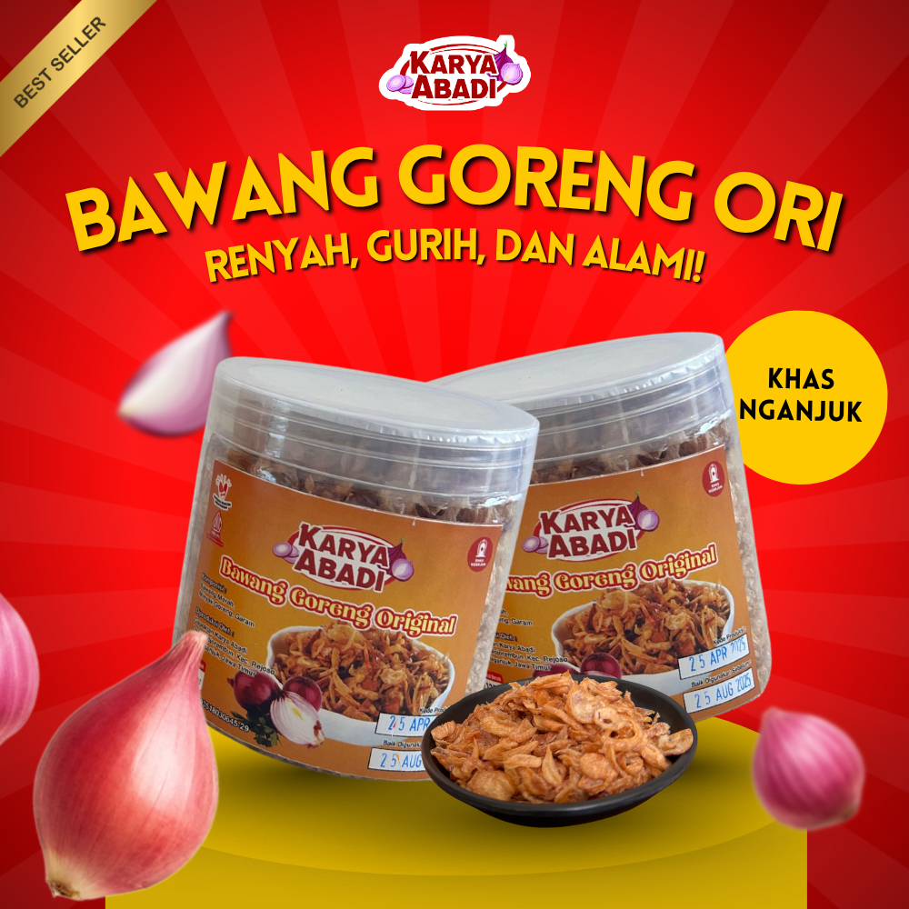 

Bawang Merah Goreng Asli Nganjuk Renyah Gurih 30gr 75gr 125gr | Topping Lauk Nasi Tahan Lama | Bawang Goreng Kering Kemasan Praktis
