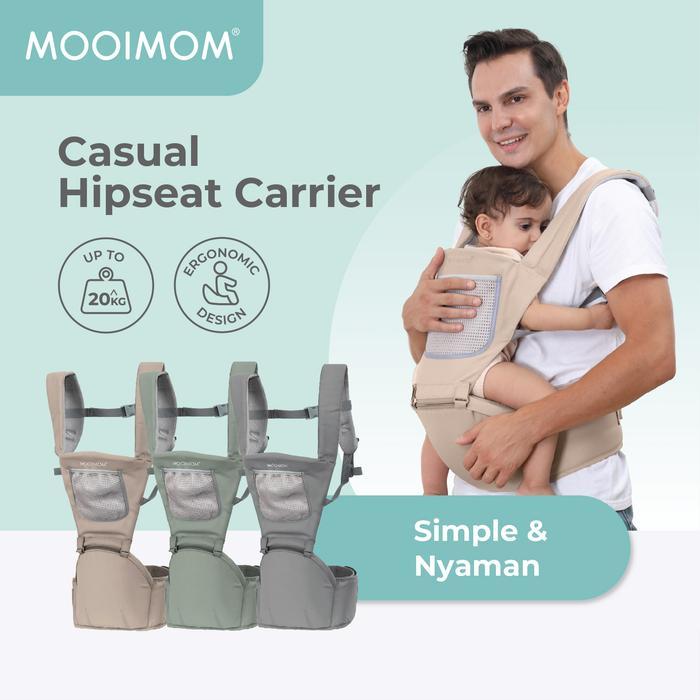 MOOIMOM Casual Hipseat Carrier Gendongan Bayi Depan - 3 - 36 Bulan