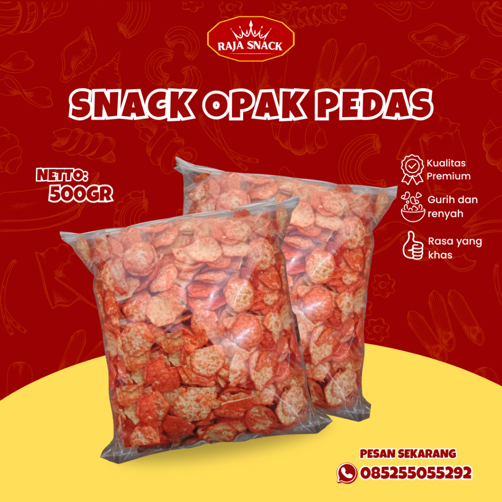 

Snack Opak Jaipong Balado 500gr Snack kiloan Cemilan murah Kerupuk enak