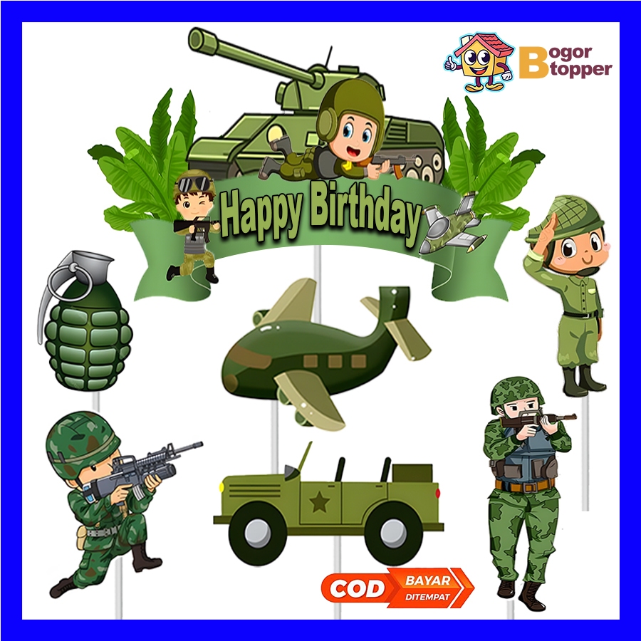 

CAKE TOPPER HAPPY BIRTHDAY KARAKTER POLISI TENTARA HIASAN DEKORASI KUE ULANG TAHUN KARAKTER FREE FIRE