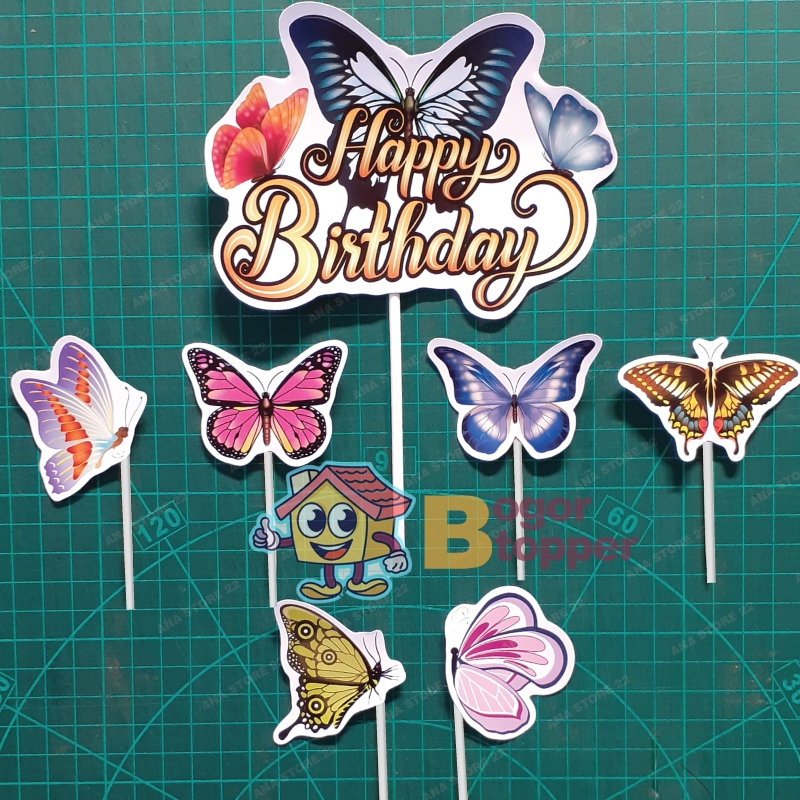 

Kupu Kupu Topper Karakter Kue Ulang Tahun - Hiasan Karakter Kue Ulang Tahun Happy Birthday Barakallah Fii Umrik