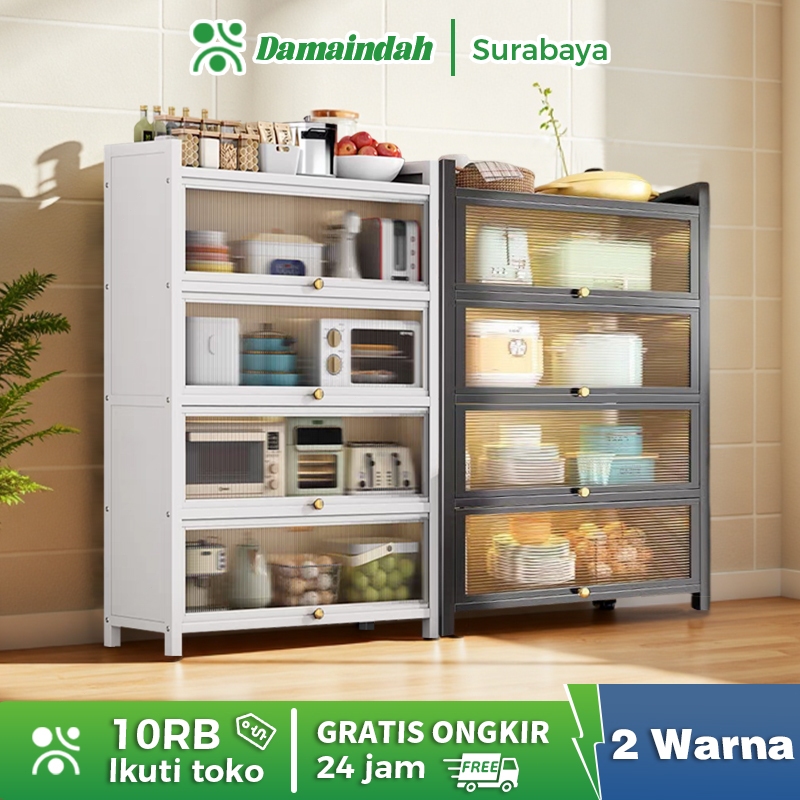 Damaindah Lemari Dapur Lemari Piring Rak Dapur Serbaguna Rak Piring Tertutup Rak Susun Serbaguna