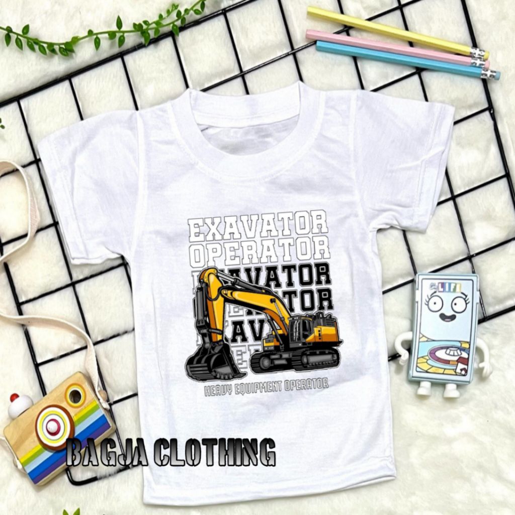 KAOS BAJU ANAK LAKI-LAKI PEREMPUAN EXCAVATOR
