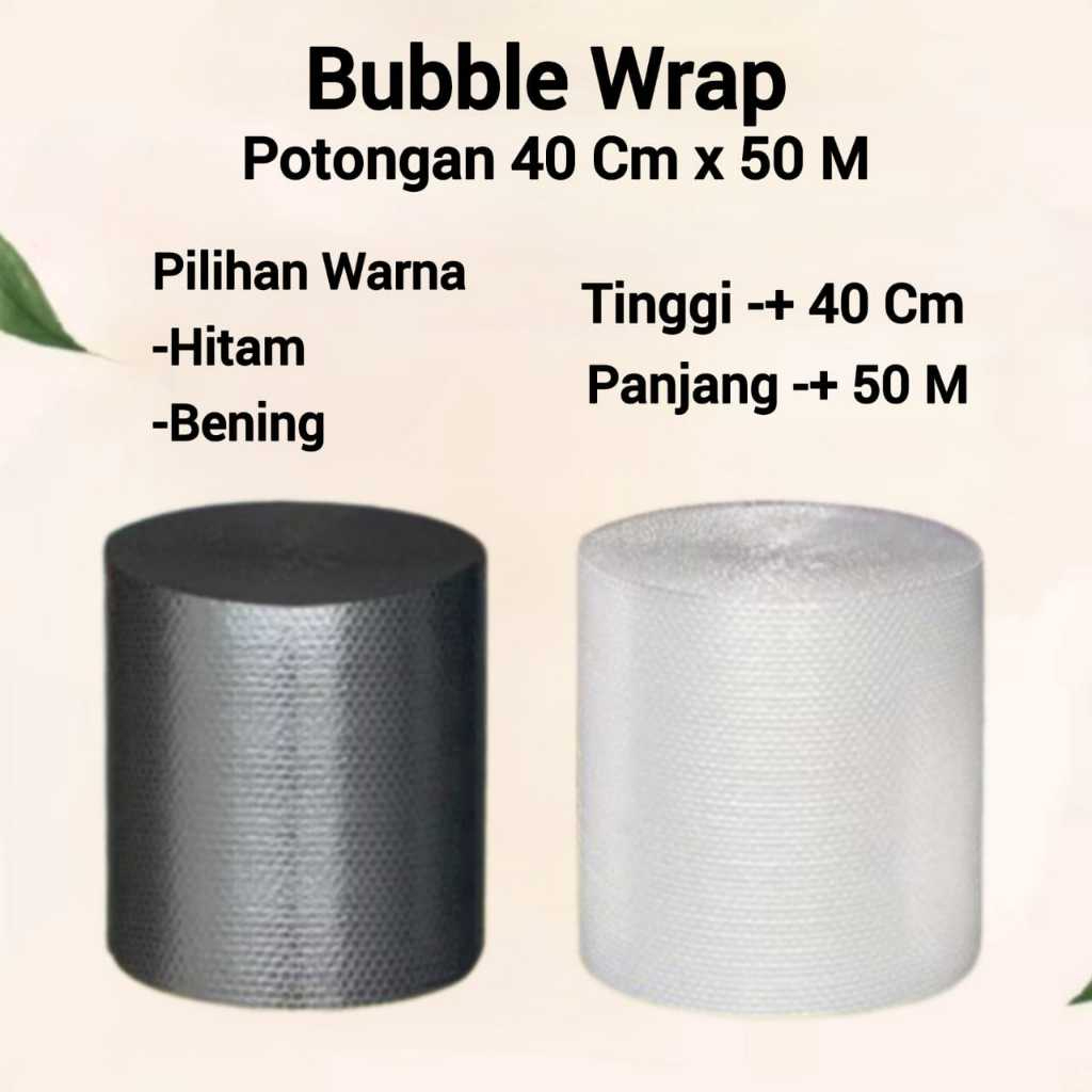 

Bubble Wrap 40 Cm x 50 Meter Bubble Wrap Roll Packing Bubble Gelembung Online Shop Warna Hitam Bening