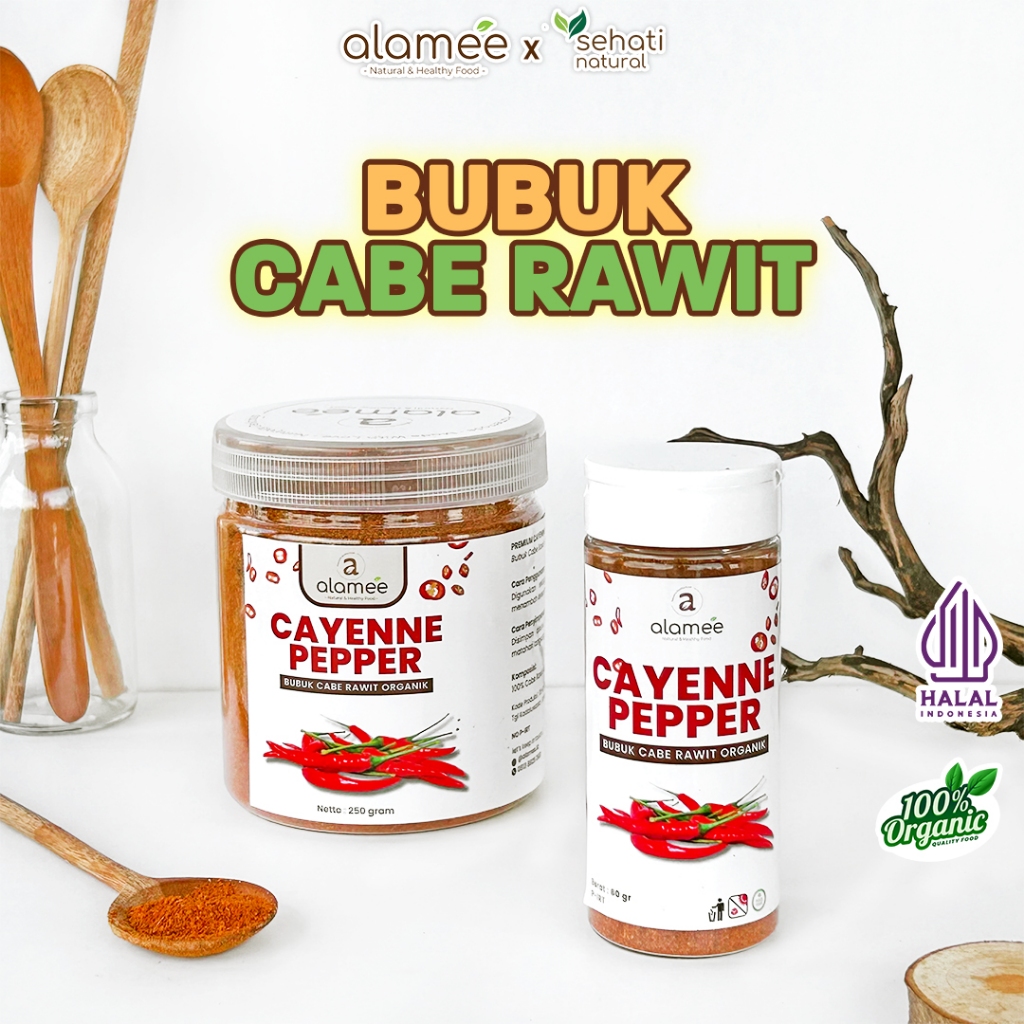 

ALAMEE Bubuk Cabe Rawit Cayenne Pepper Seasoning Powder Tanpa Campuran Bumbu Masakan Dapur 250gr