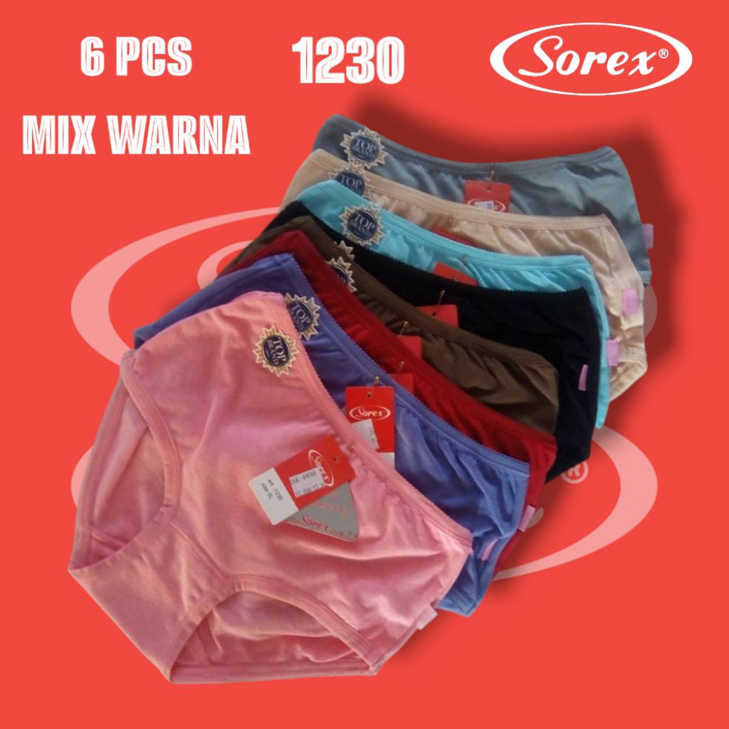 Celana Dalam Wanita SOREX 1230 ORIGINAL Isi 6 Pcs