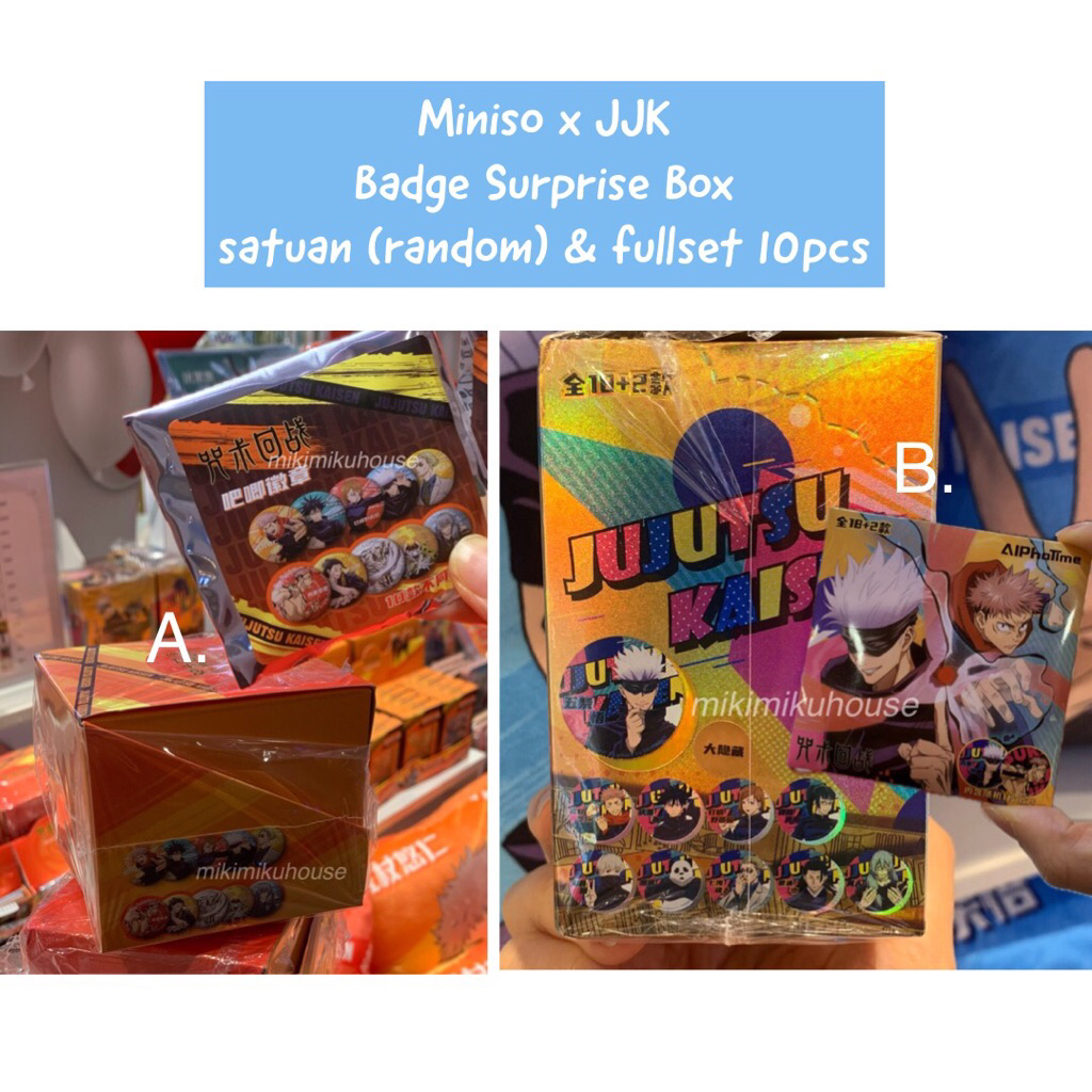 MINISO x JUJUTSU KAISEN BADGE GOJO SATORU FUSHIGURO MEGUMI YUJI ITADORI JUJUTSU KAISEN MINISO PIN BL