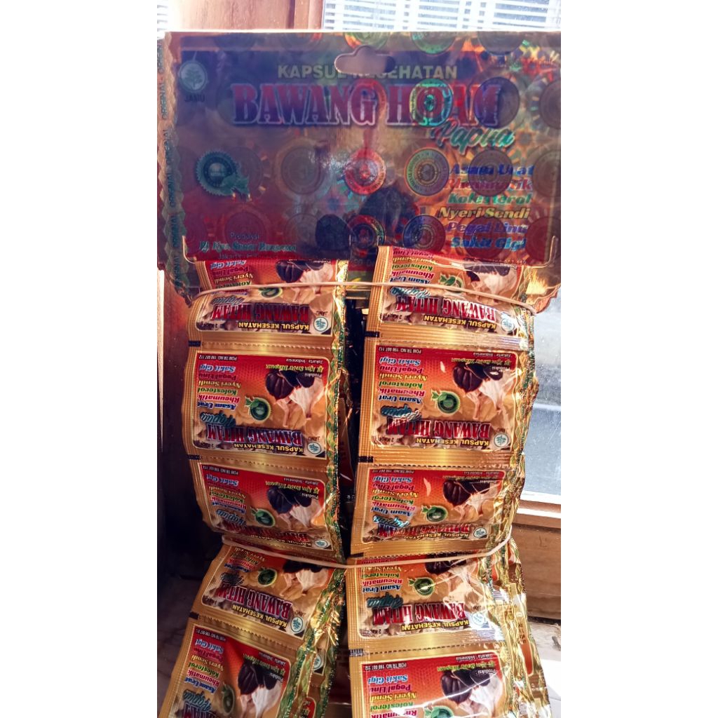 

kapsul kesehatan bawang hitam Papua orijinal