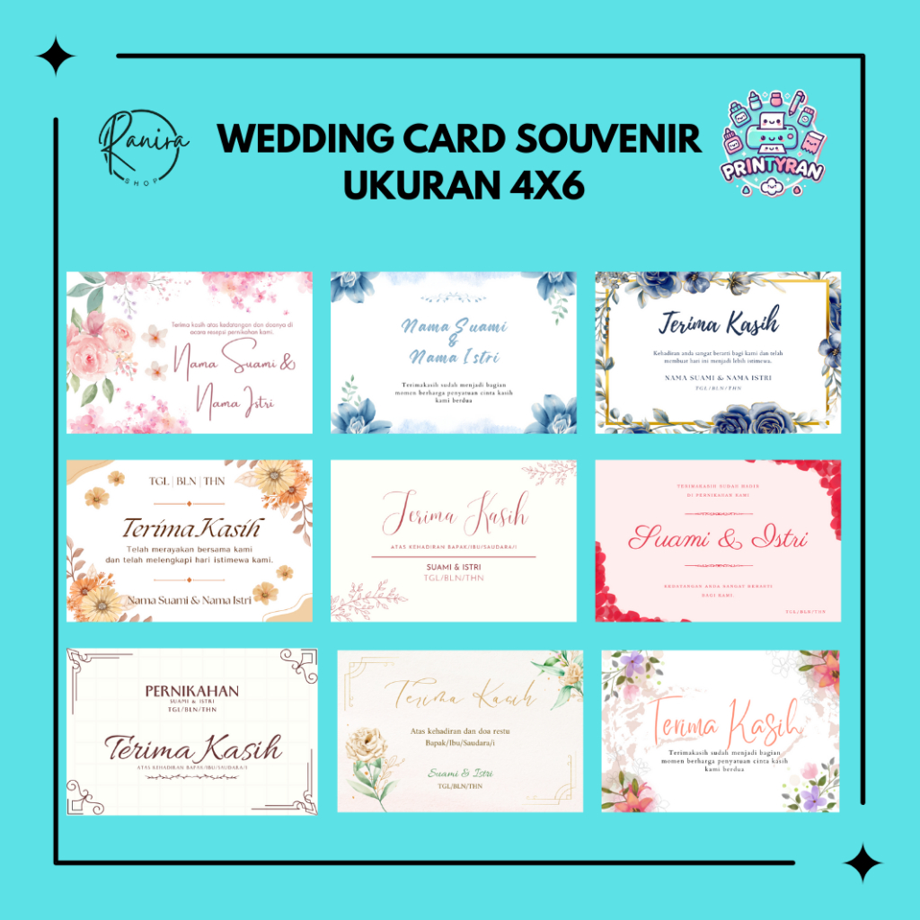 Printyran - Wedding Card Souvenir Pernikahan/Wedding Card Terimakasih Pernikahan
