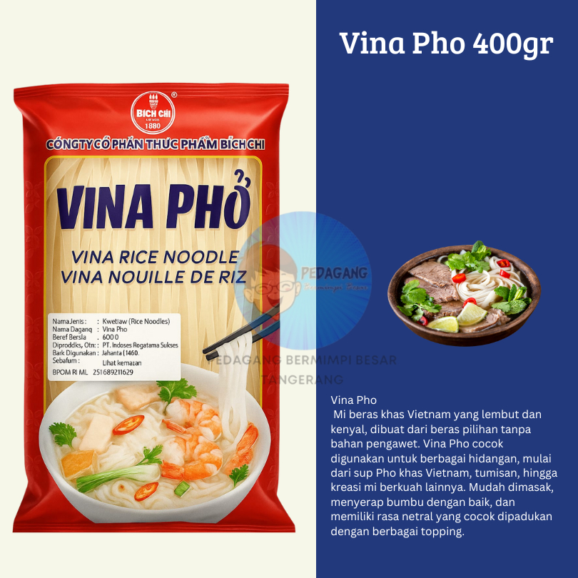 

Vina Pho Rice Noodle Vietnam / Kwetiaw Mie Beras 400gr