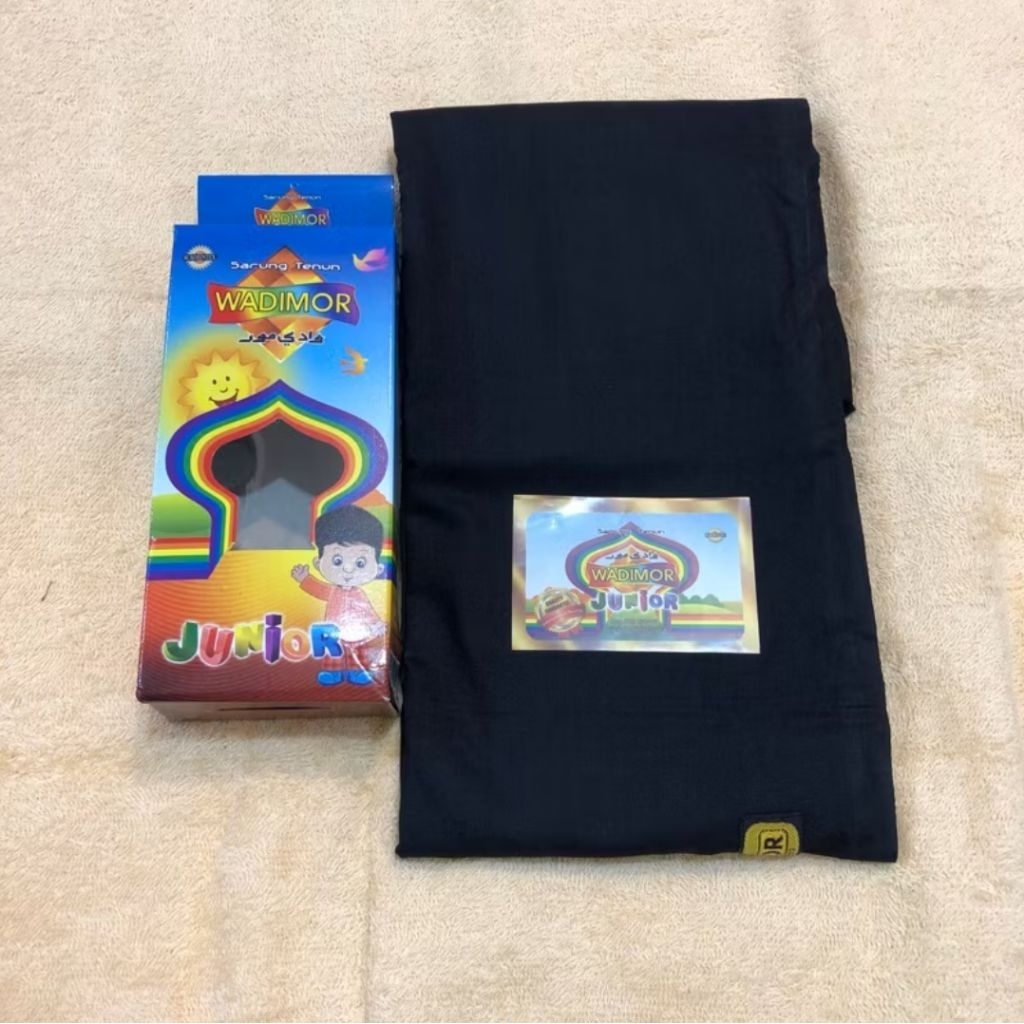 Sarung Anak WADIMOR Junior SD SMP Polos Hitam Putih Warna Kecil Kids