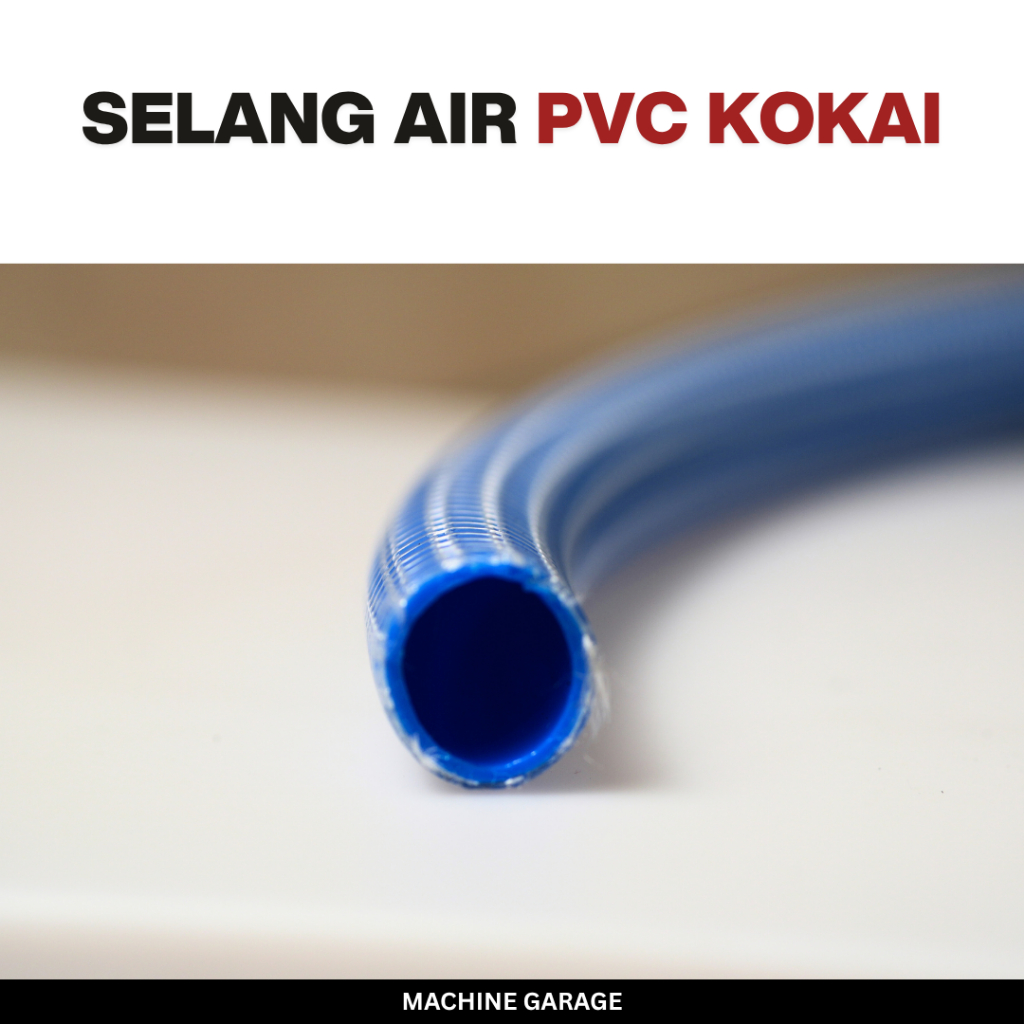 Selang air biru kokai pvc hose 1/2 " 3/4 " knitted hose / serat benang