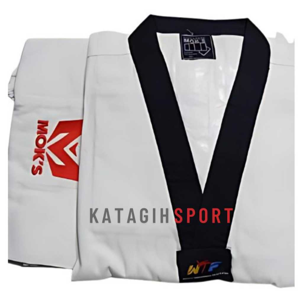 BAJU TAEKWONDO MOKS BIST HITAM FINAL STROM /Dobok Moks Final Storm Taekwondo Kerah Hitam