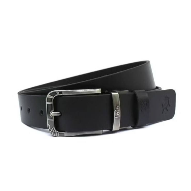 Belt Kulit B450NBL Belt Pria Gesper Ikat Pinggang Sabuk Pria Original Lois Hitam