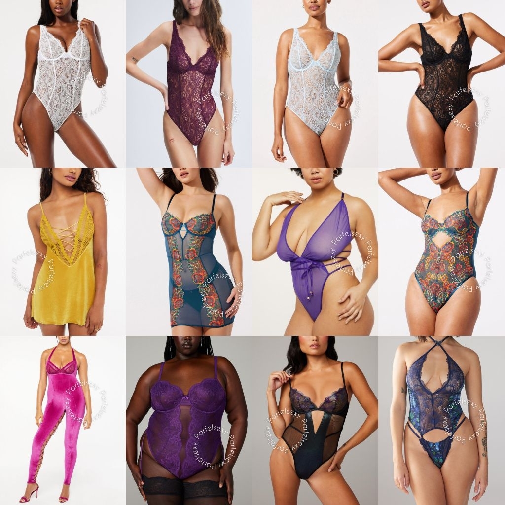 Fenty Haute Lace Teddy , Velvet Vixen Slip , Velvet Vixen Catsuit , Romantic Corded Lace Underwire T