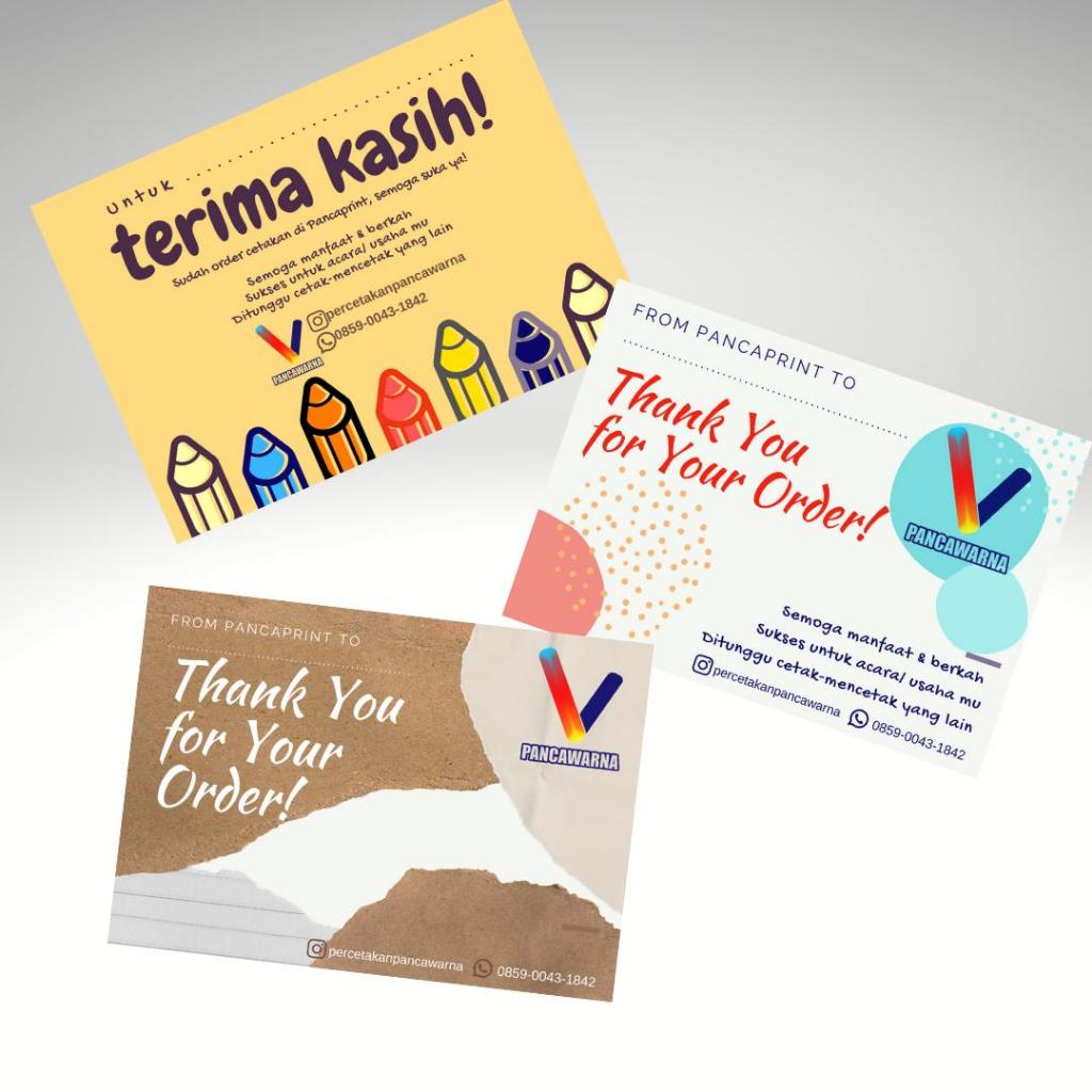 

Kartu Thank You Cetak Kotak 1 sisi 1 Pack