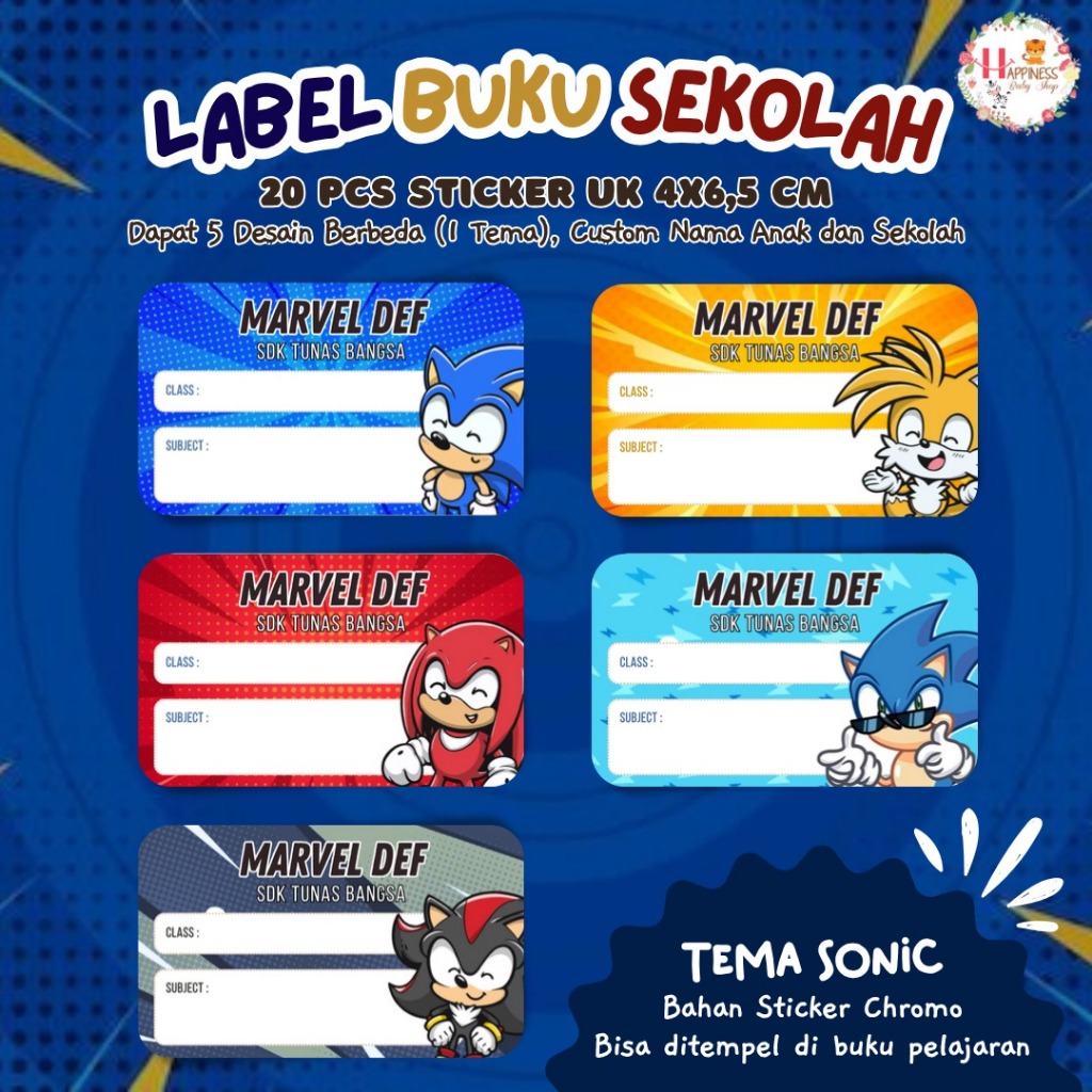 

20 Stiker / Sticker Mapel - Label Buku Pelajaran Sekolah - Stiker mata pelajaran