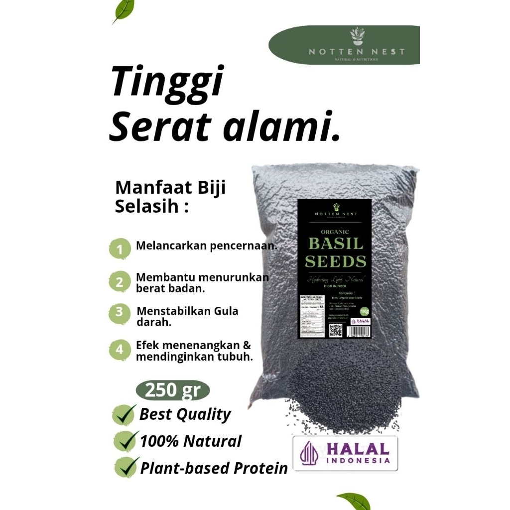

Biji Selasih 250gr | Basil Seeds Premium Organik | Cocok untuk Diet & Minuman Sehat