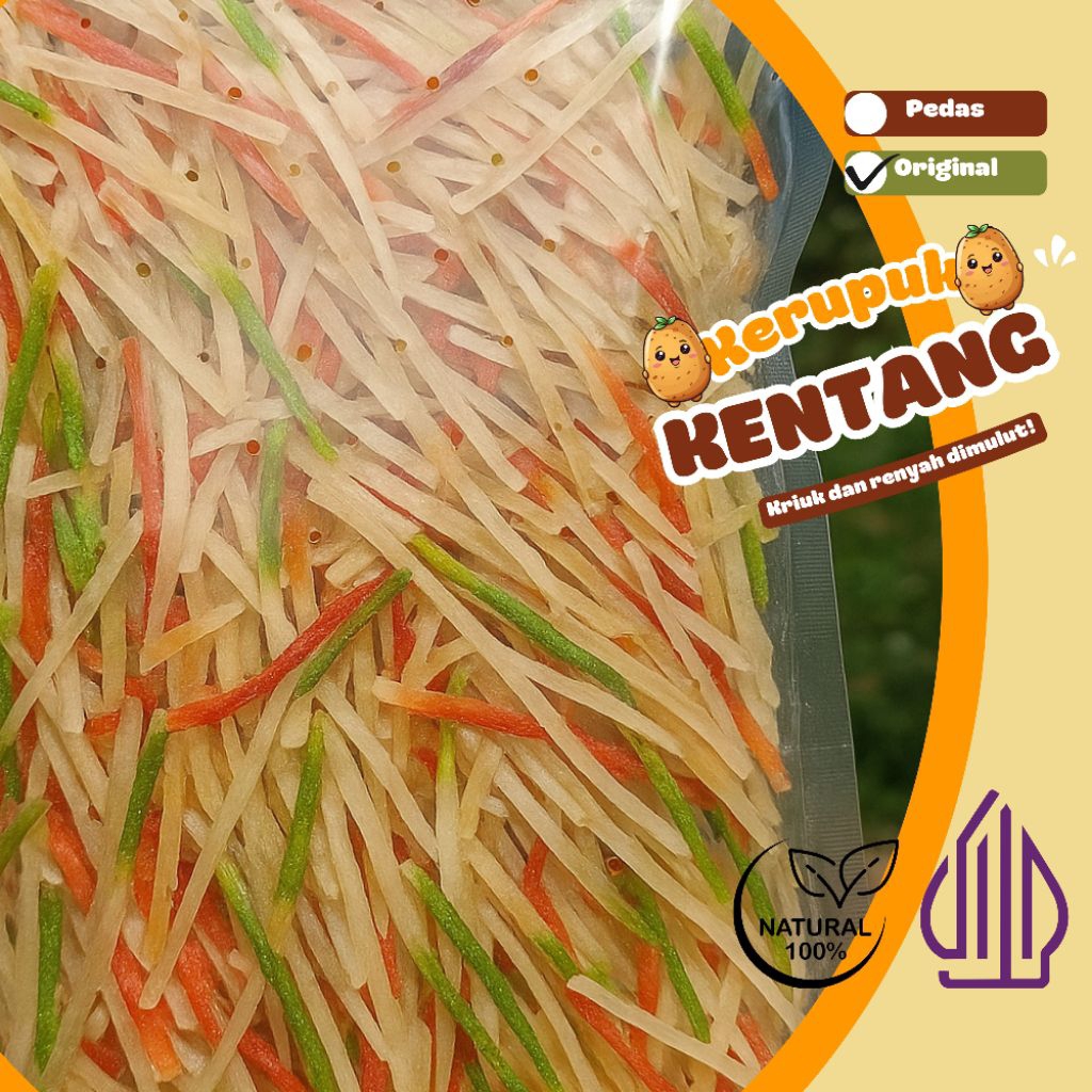 

Cemilan Sehat Kerupuk Kentang Asli | Tanpa Bahan Kimia | Pedas & Original