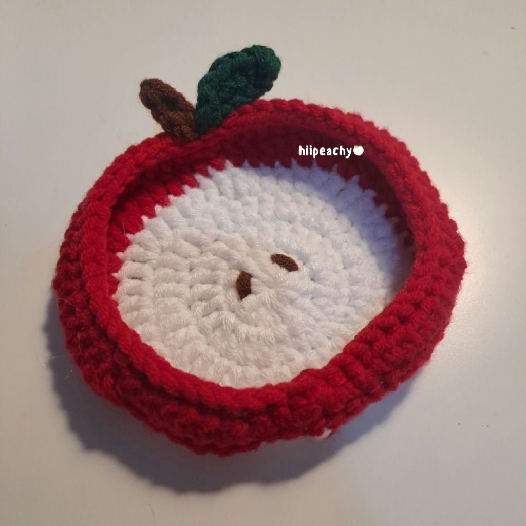 Apple and Tomato Crochet Trinket Dish Coaster / Apple Trinket Dish / Tomato Crochet Trinket Dish