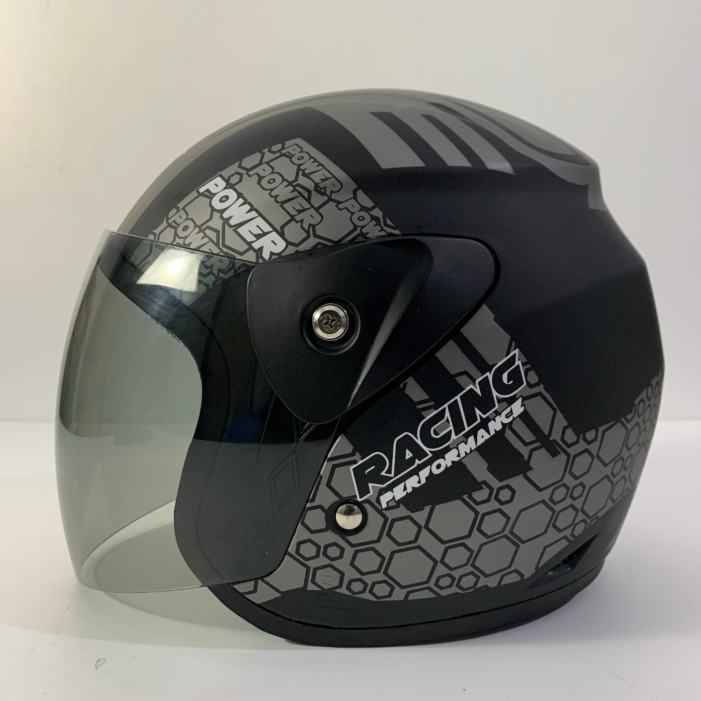 Helm Nuvo Racing Performance Abu-Abu Doff - Helem Helmet SNI Dewasa BXP Evo