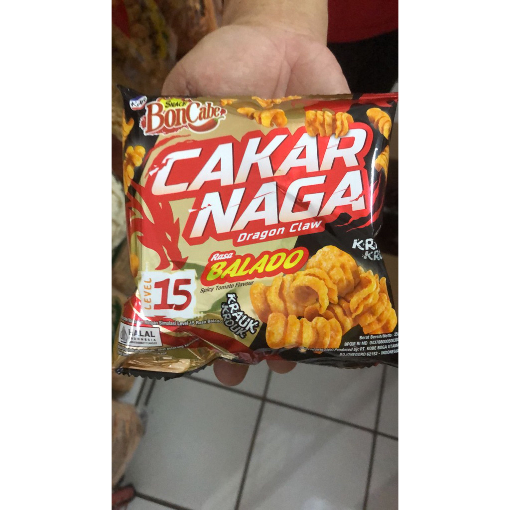 

bon cabe makaroni krispi 27g - bon cabe cakar naga lv 15 - bon cabe cakar naga