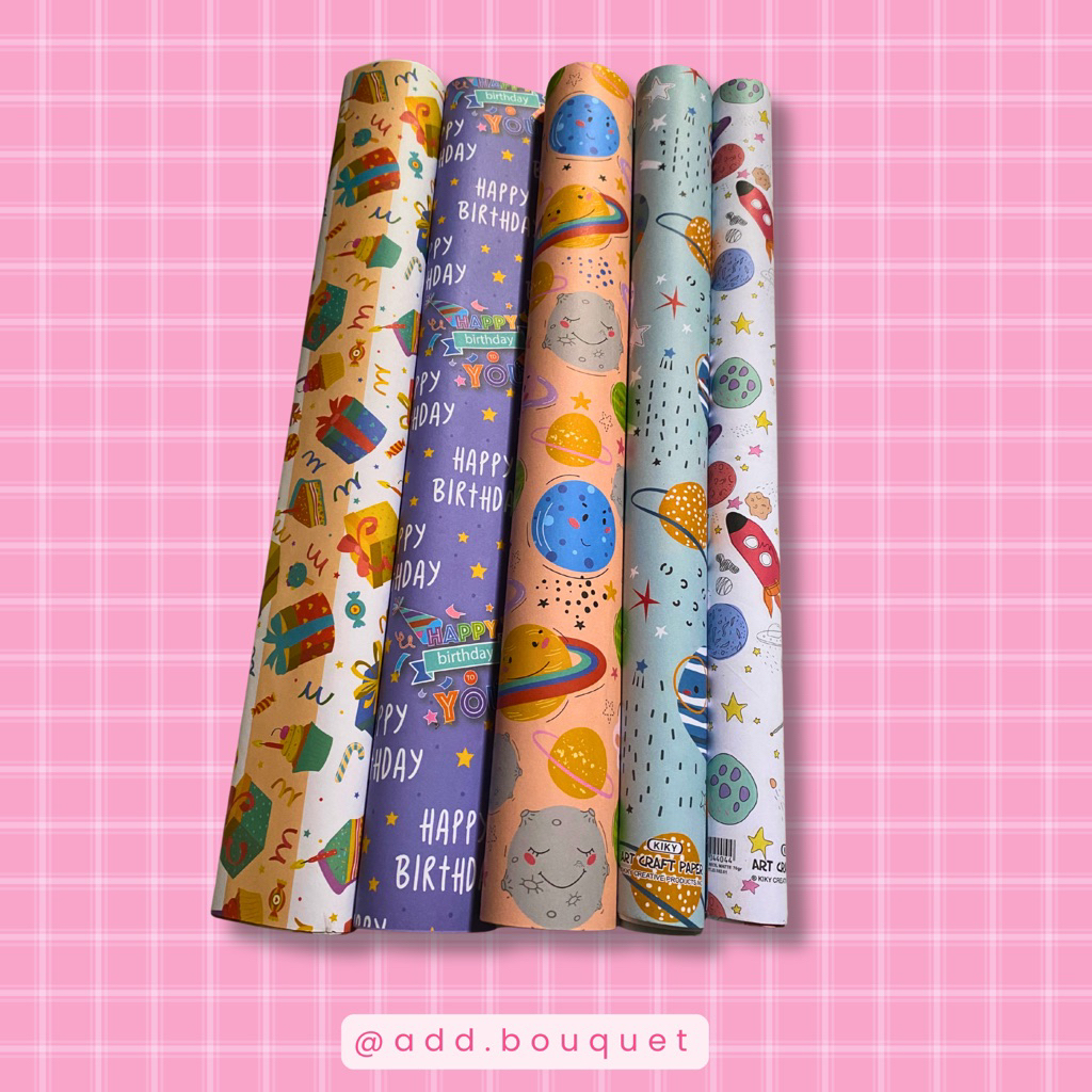 

[hei_girl) Kertas Kado Isi 10 lembar Motif Random