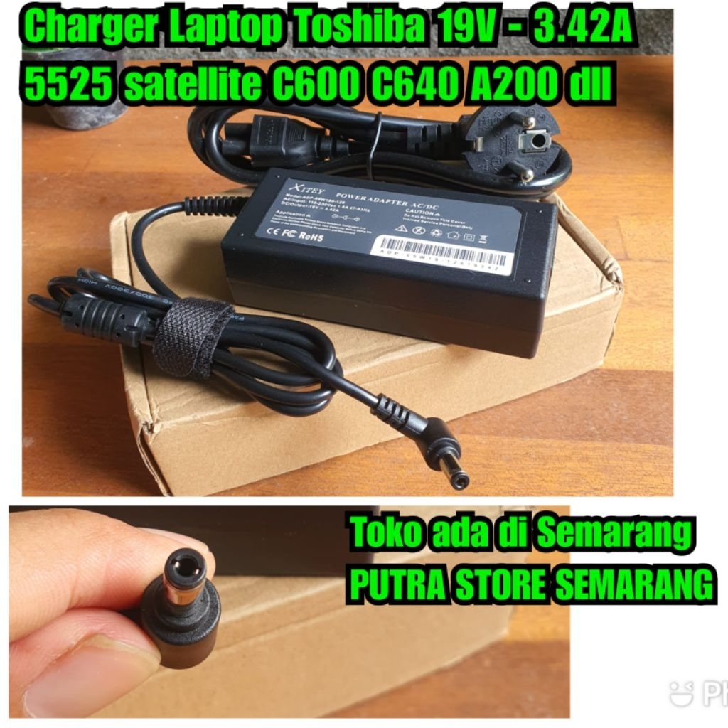 Charger laptop Toshiba 19V 3.42A 5525 Satellite C600 C640 A200 L510 nb520 cas Laptop toshiba 19 volt