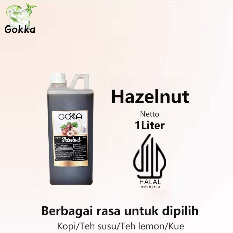 

GOKKA Hazelnut Syrup Sukses 1L All Variant Rasa Untuk Campuran Minuman Teh Dan Coffee - Halal Sirup Kemiri