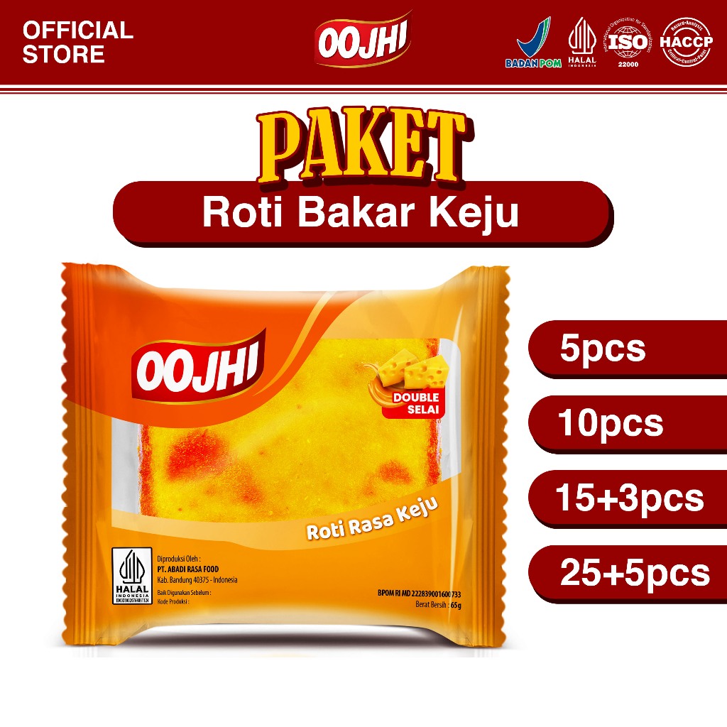

OOJHI Paket Bundling Roti Bakar Rasa Keju Cemilan Makanan Enak Bersertifikat BPOM & Halal