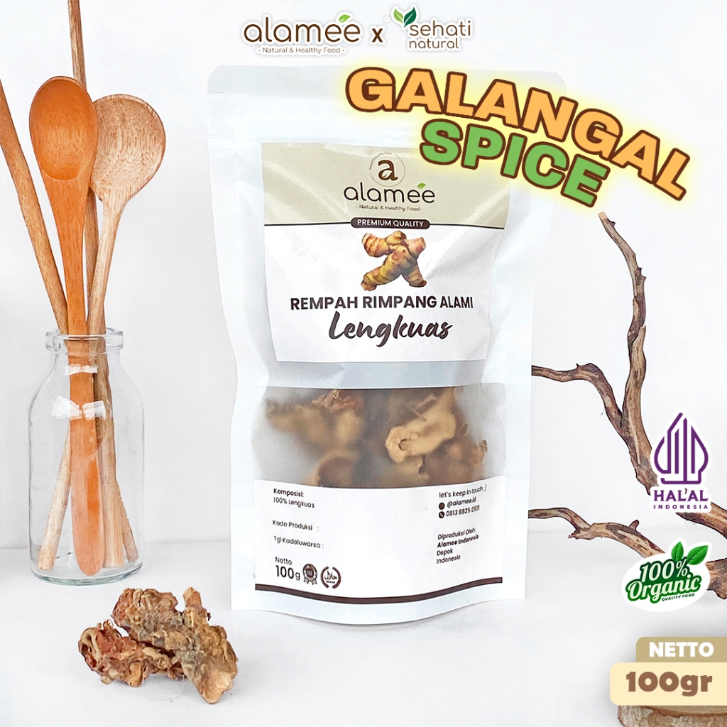 

ALAMEE Lengkuas Kering Dried Galangal Iris Rempah Organik Alami Bumbu Seasoning Masakan Masak 100gr