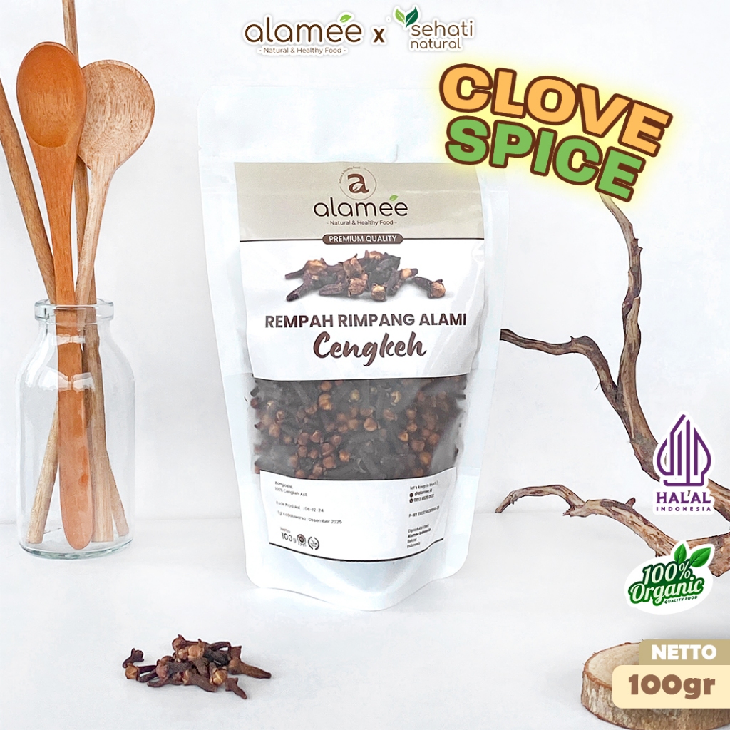 

ALAMEE Cengkeh Rempah Kering Organik Cloves Rimpang Organik Alami Bumbu Seasoning Masakan Masak 100g