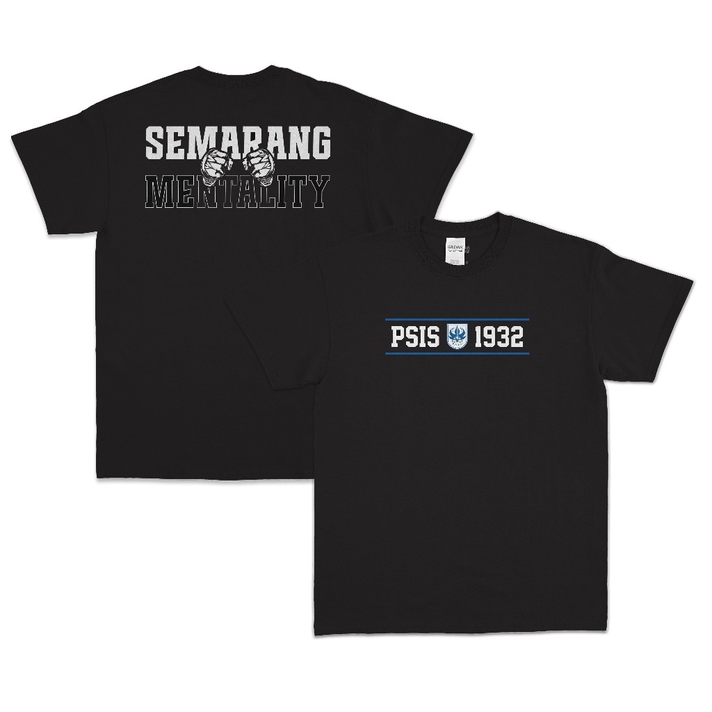 Tshirt - Kaos PSIS Semarang Mentality Hitam | Cotton Combed24s Premium