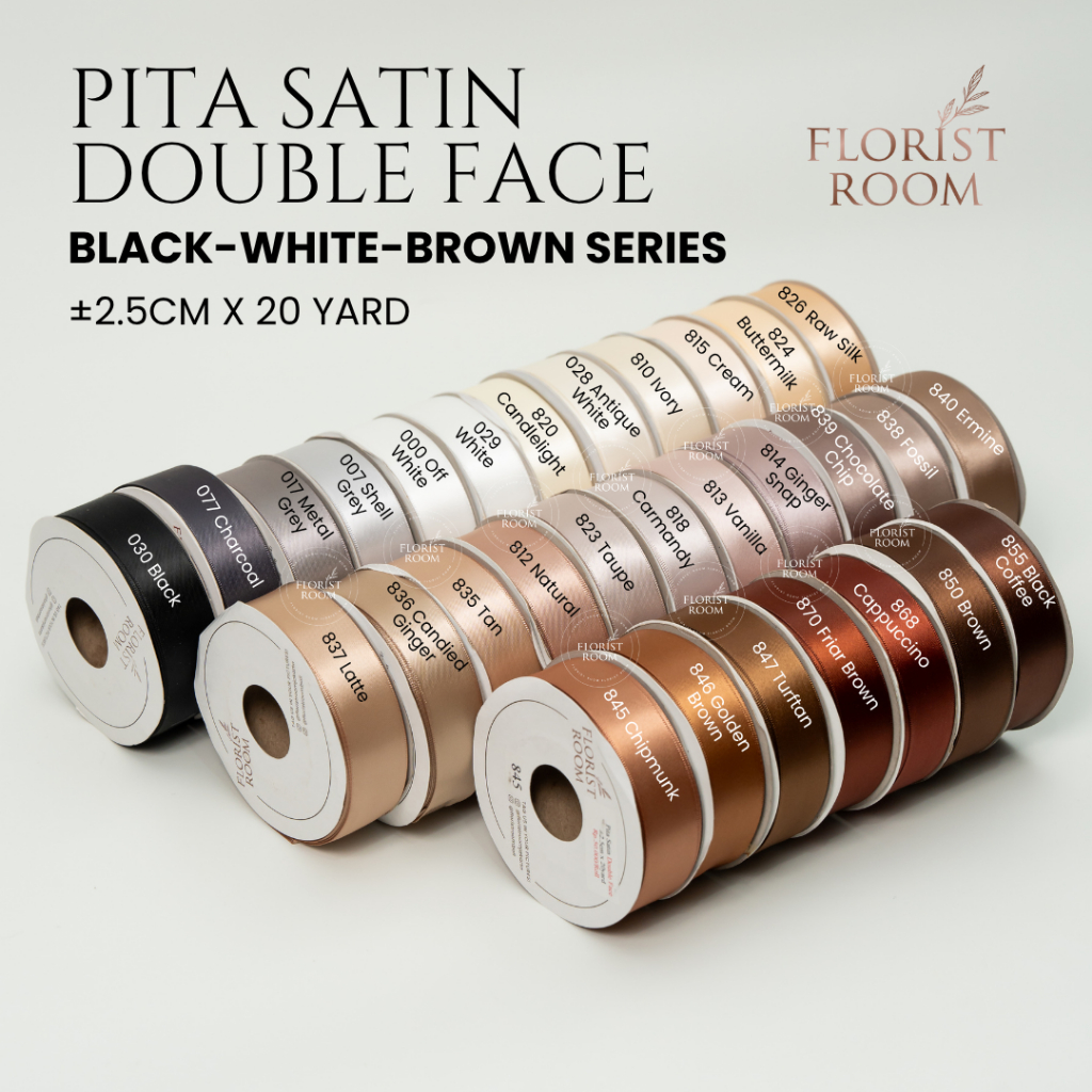 

Pita Satin Double Face ±2.5cm x 20yard - Brown Series