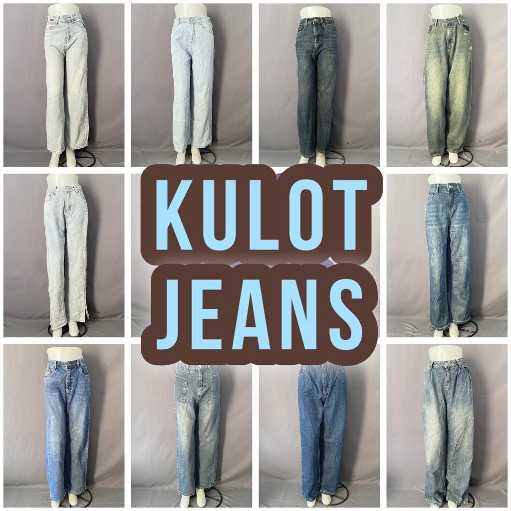 KJ / KULOT JEANS WANITA / CELANA JEANS KULOT PANJANG / CELANA JEANS KULOT HIGHTWAIST / JEANS HIGHTWA
