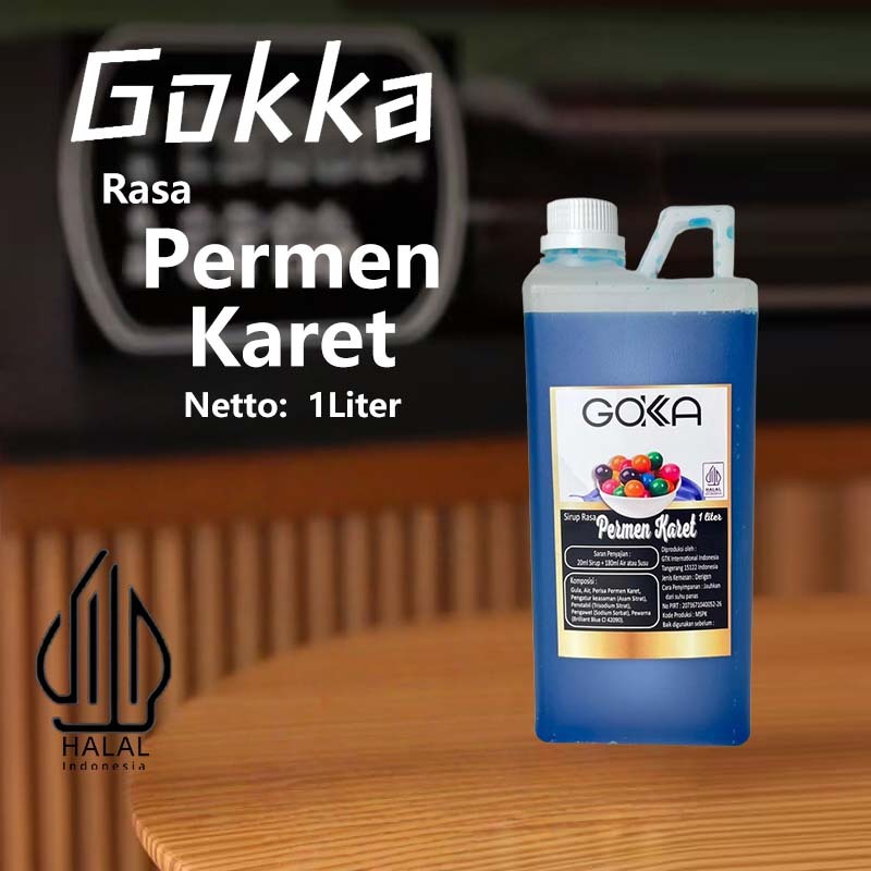 

Gokka Sirup Permen Karet 1L - Minuman Segar Rasa Permen Karet / Permen Karet Syrup