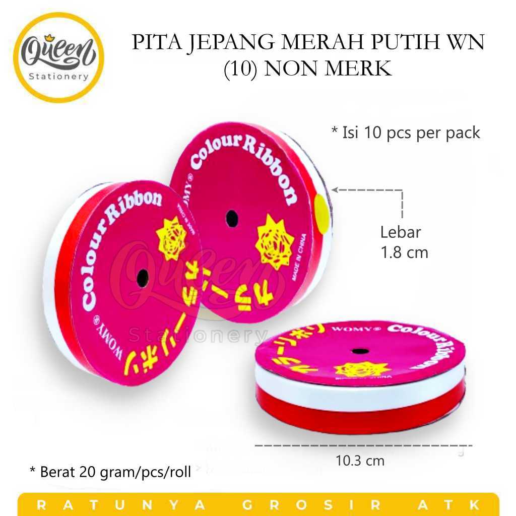 

1 ROLL PITA JEPANG MERAH PUTIH WN (10) NON MERK / PITA ROLL MERAH PUTIH / PITA BENDERA