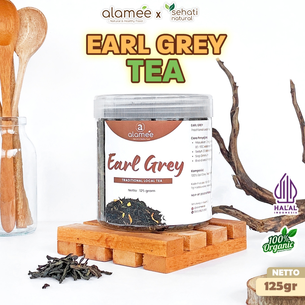 

Teh Grey Tea Teh Herbal Tradisional Indonesia Alami Kemasan Toples 125 Gr Asli