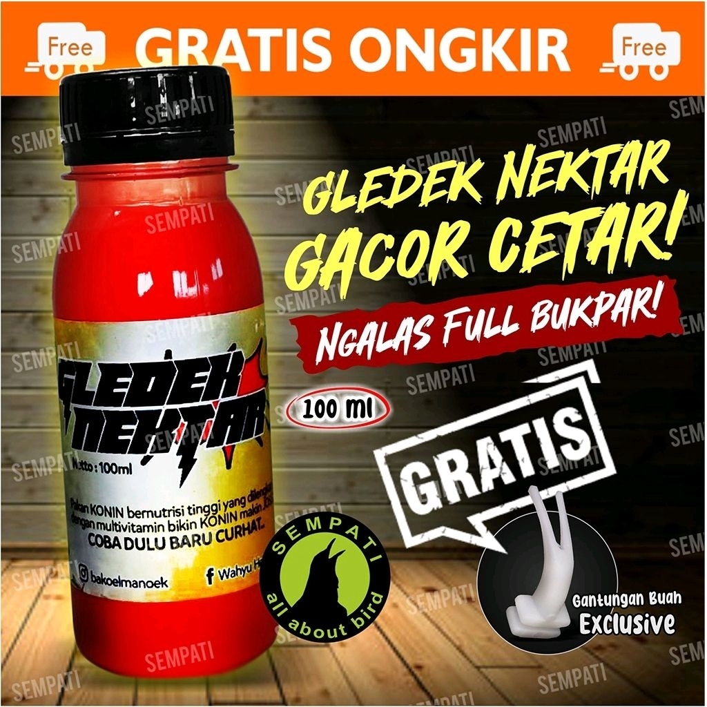 Gledek Nektar Nextar Nectar Pink Pakan Burung Konin Kolibri Ninja Sogon Pleci Muncang Pakan Harian N