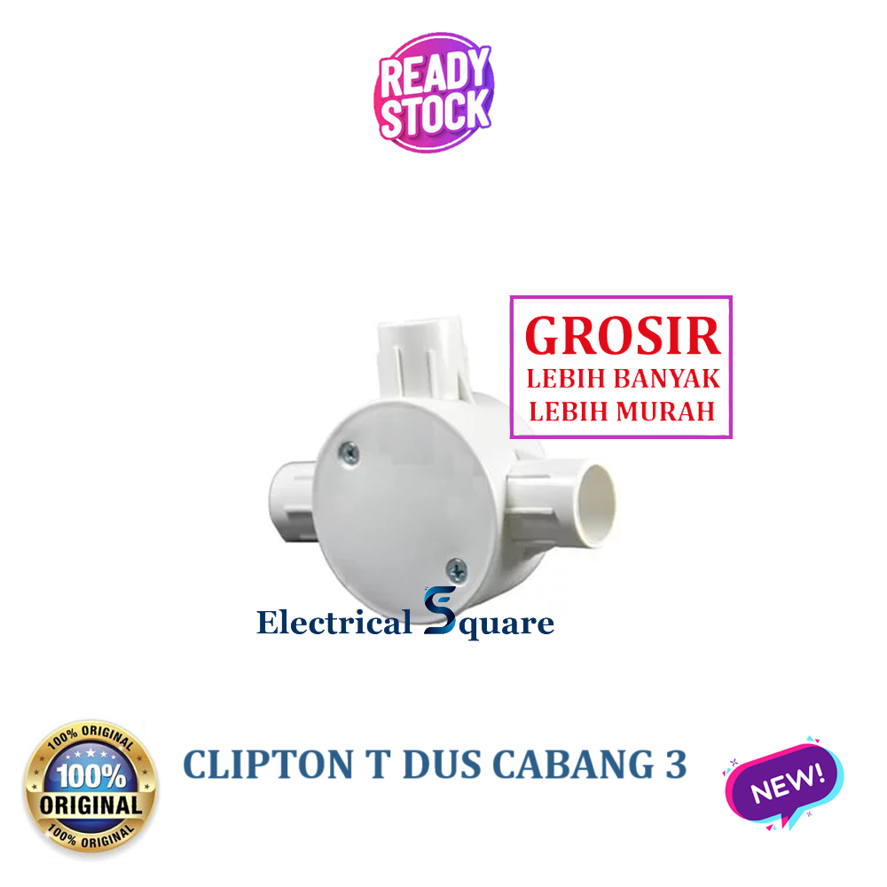 (GROSIR) Clipton T Dus Cabang 3 20mm PP Putih - T-Dus Te Dos 20 mm White - Murah Original SNI