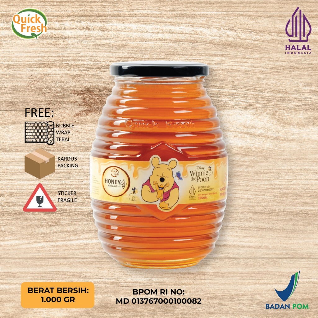 

[DISNEY] Madu Murni Asli Quick Fresh Honey 1 kg (Jar Kaca)
