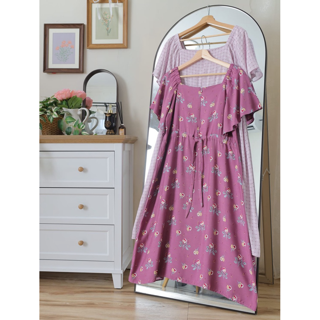 Daster  Mikha Dress serut sabrina adistiroom| daster serut premium daster busui bumil friendly Ld 11