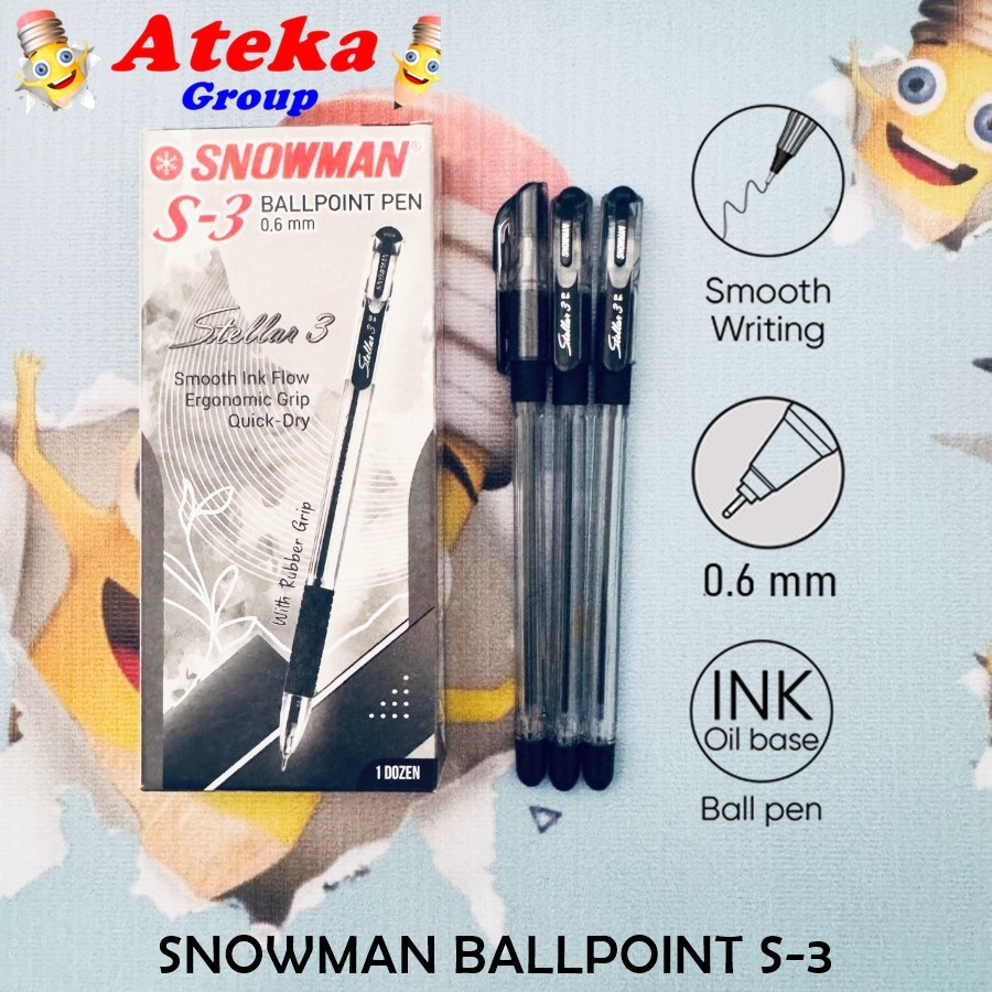 

[BOX/12 PCS] SNOWMAN BALLPOINT S-3 STELLAR 3